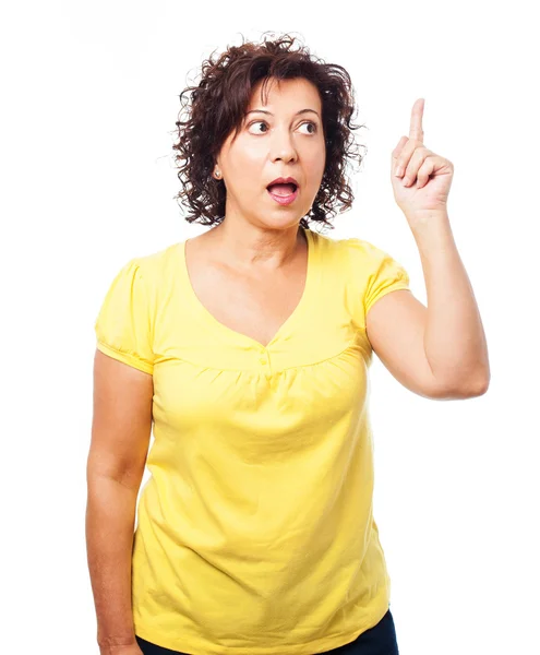 Mature woman having an idea — Stock Photo, Image