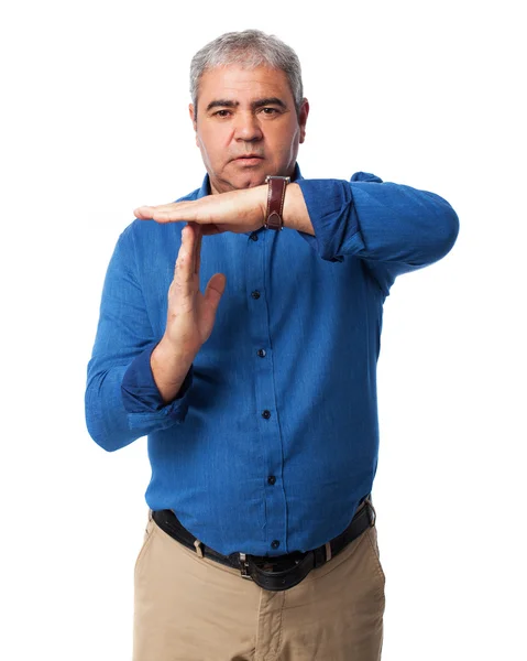 Man dong a time out gesture — Stock Photo, Image