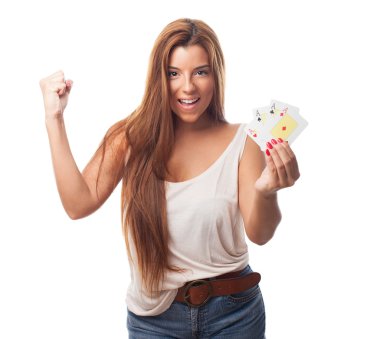 Poker oynayan kadın