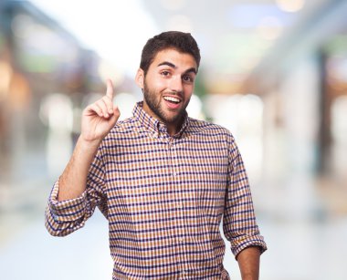 Parmak ile işaret adam