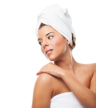 Bir banyo sonra sevimli kadın