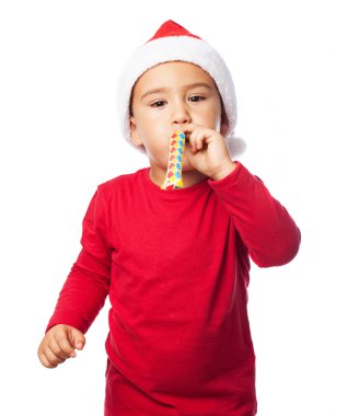 Çocuk Noel'de eğleniyor