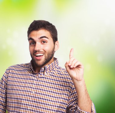 Parmak ile işaret adam