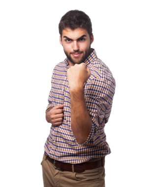 Yakışıklı bir adamın portresi.