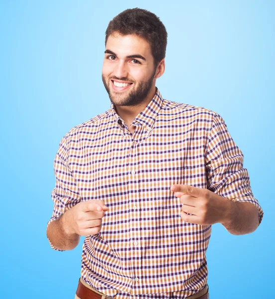 Man wijzen naar voorgrond — Stockfoto