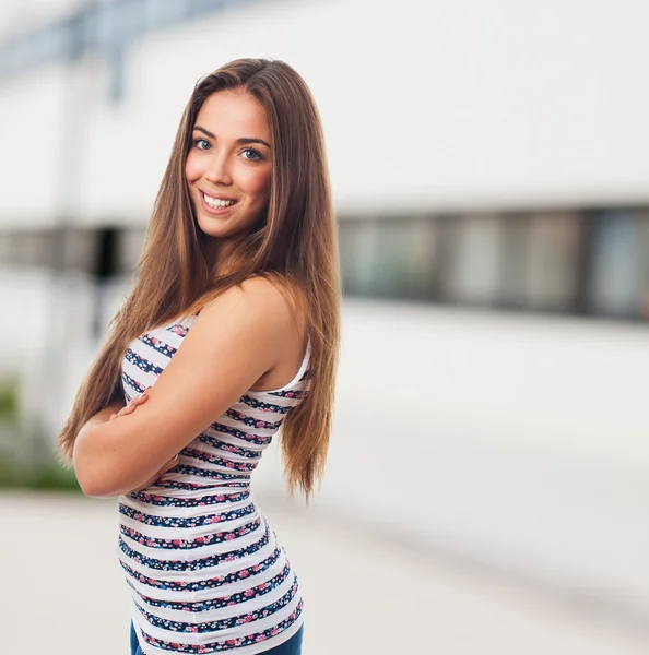 Pretty young woman smiling — Stock Photo, Image