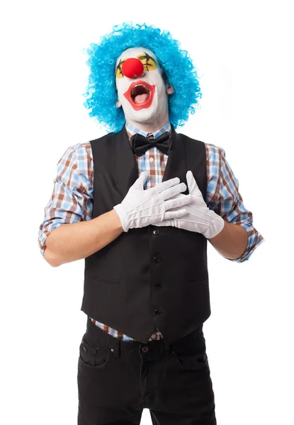 Clown macht eine Liebesgeste — Stockfoto