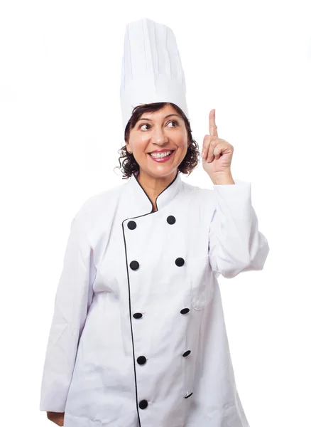 Mature woman wearing like a chef — Stock Photo, Image