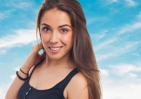 Girl posing and smiling — Stock Photo, Image