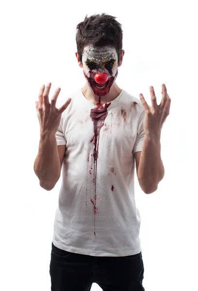 Portrét zlý klaun — Stock fotografie