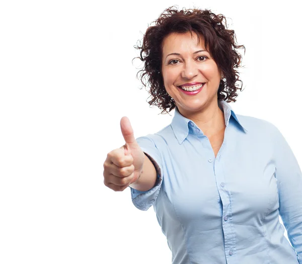 Mujer haciendo un gesto positivo — Foto de Stock