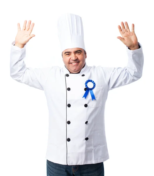 Cuoco che indossa un distintivo — Foto Stock