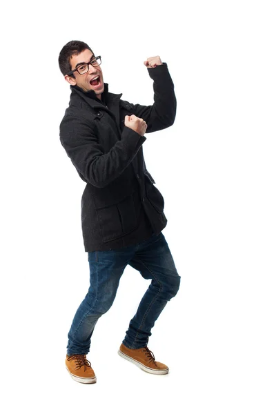 Man doing a winner gesture — Stock Photo, Image