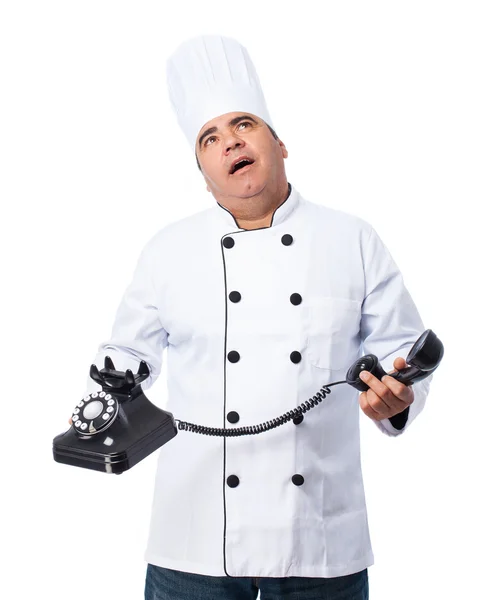 Cook man tired of his job — Stock Photo, Image