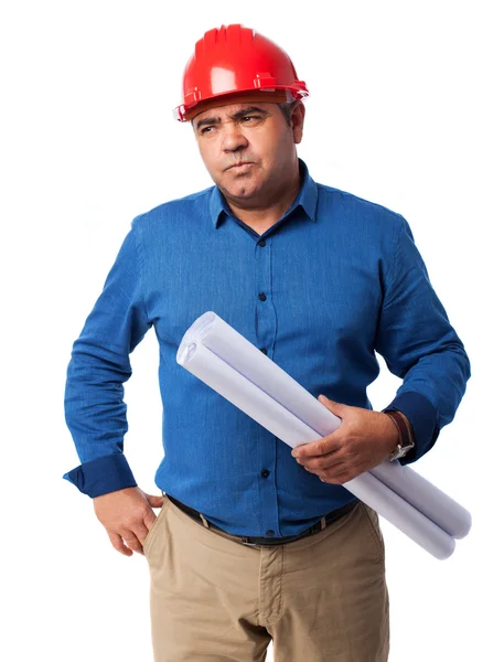 Architect thinking about his project — Stock Photo, Image