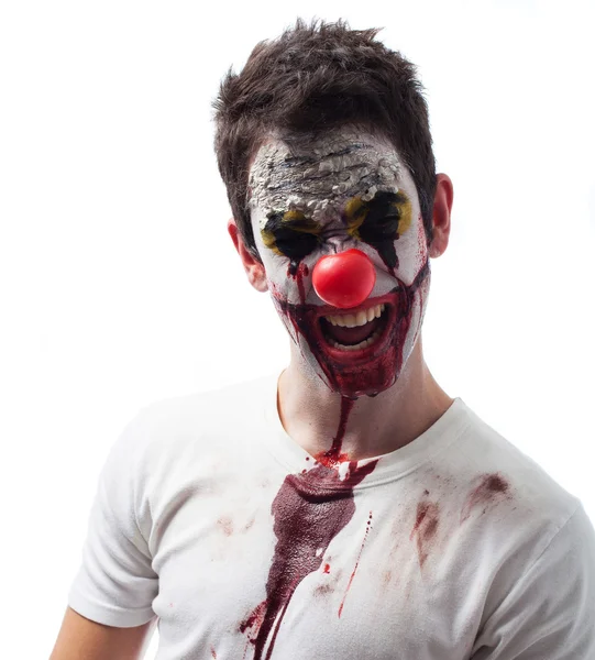 Portrait of an evil clown — Stock Photo, Image