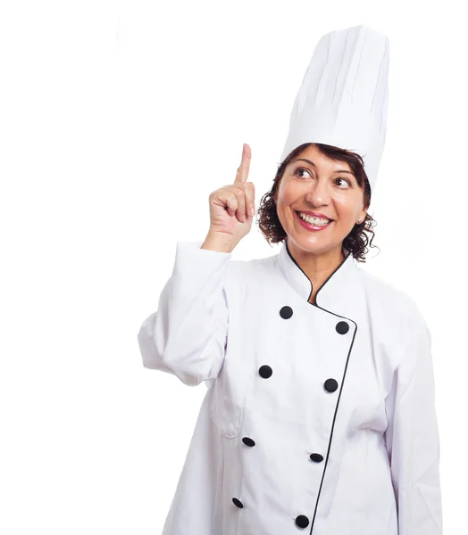 Mature woman wearing like a chef — Stock Photo, Image