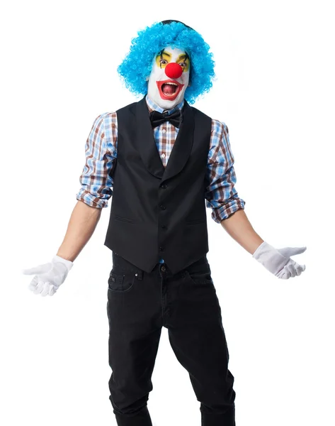 Portrét klaun s úsměvem — Stock fotografie