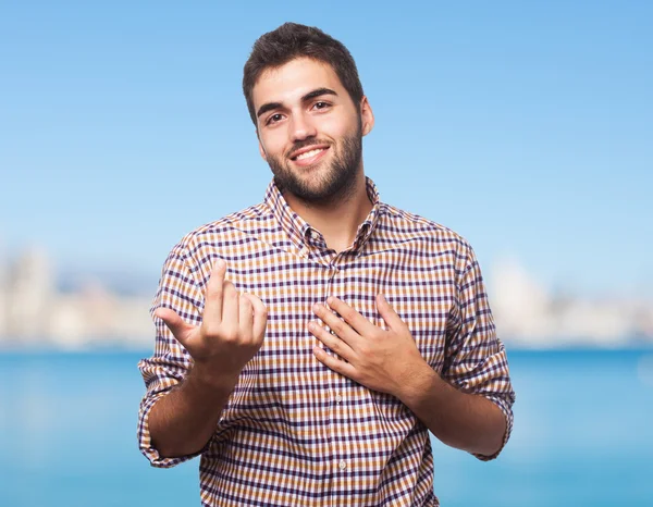 Hombre haciendo gesto de amor —  Fotos de Stock