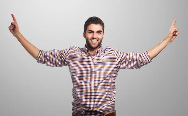 Hombre señalando hacia arriba — Foto de Stock