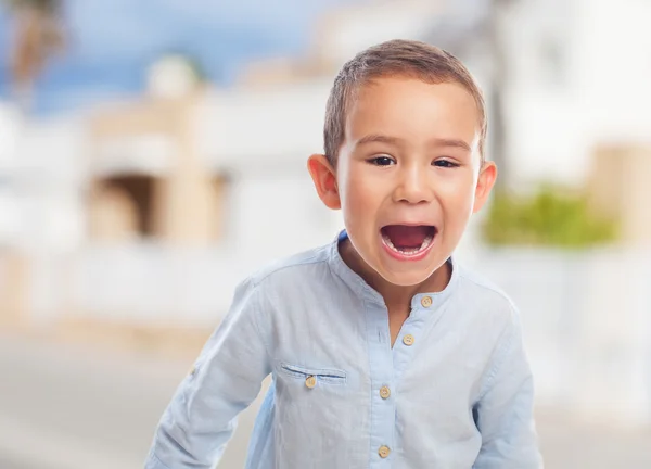 Jest bağırarak ile çocuk — Stok fotoğraf