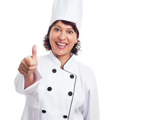 Woman doing a positive gesture — Stock Photo, Image