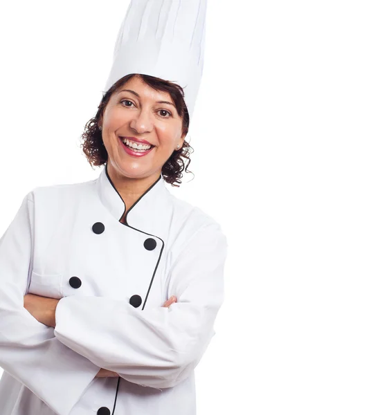 Mulher vestindo como um chef — Fotografia de Stock