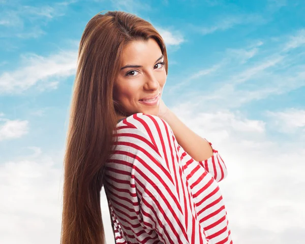 Pretty young woman smiling — Stock Photo, Image