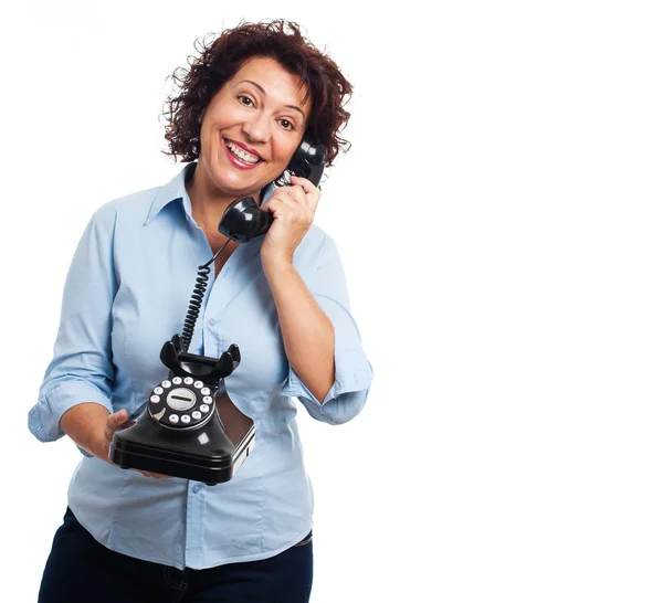 Mujer madura hablando por teléfono —  Fotos de Stock