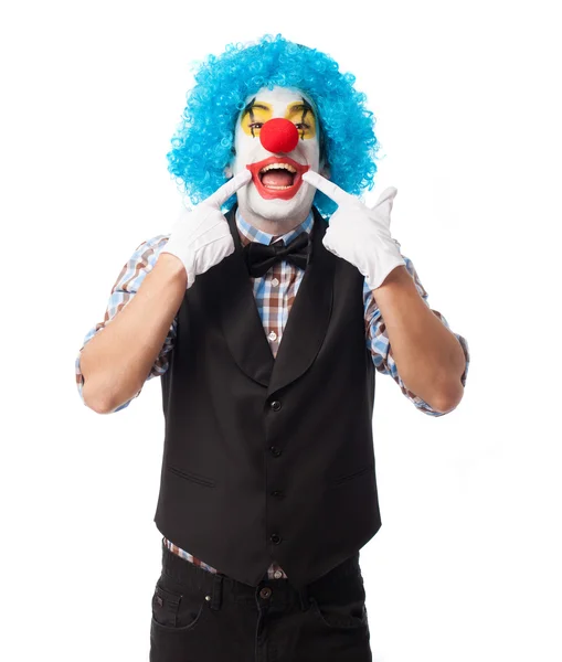 Portrét legrační klaun — Stock fotografie