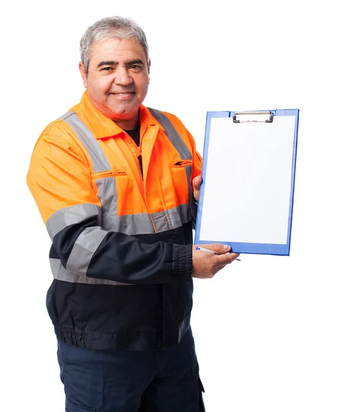 Worker showing files — Stock Photo, Image