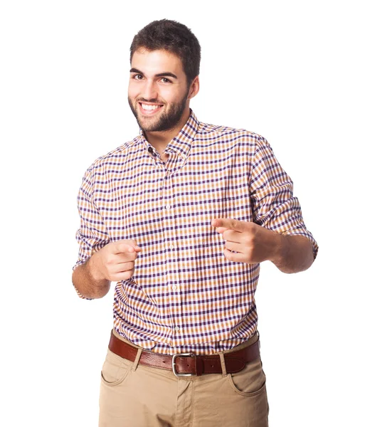 Man pointing to front — Stock Photo, Image