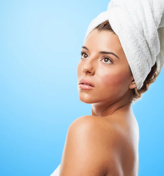 Woman after taking a bath — Stock Photo, Image