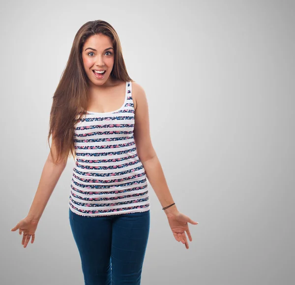 Woman  doing a surprise gesture — Stock Photo, Image