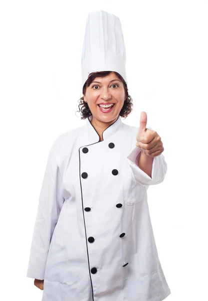 Woman doing a positive gesture — Stock Photo, Image
