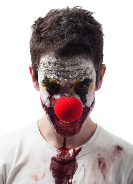 Portrait of an evil clown — Stock Photo, Image