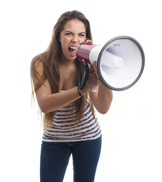 Child behind banner — Stock Photo, Image