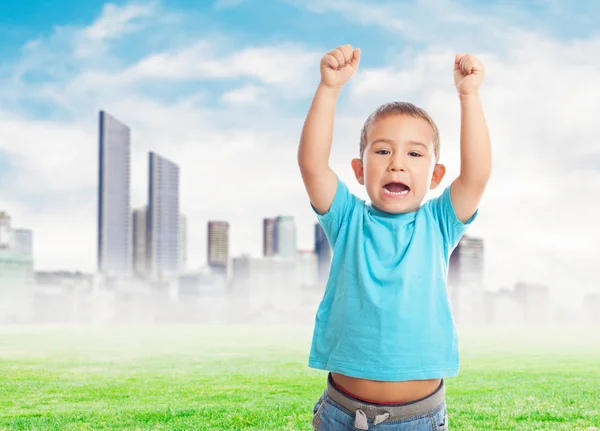 Little boy with animating gesture — Stock Photo, Image