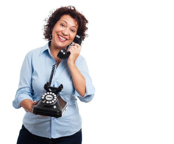 Donna matura che parla al telefono — Foto Stock