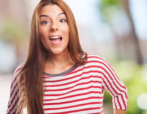 Surprised pretty young woman — Stock Photo, Image