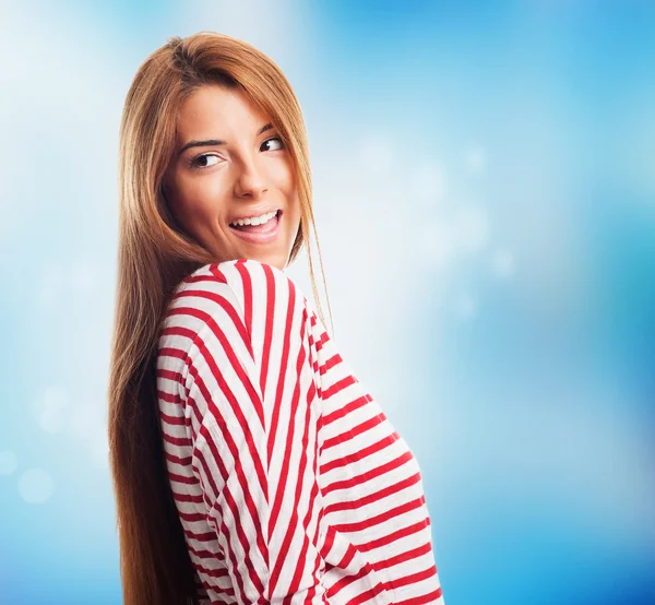 Mujer joven emocionada — Foto de Stock