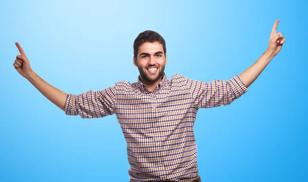 Hombre señalando hacia arriba —  Fotos de Stock