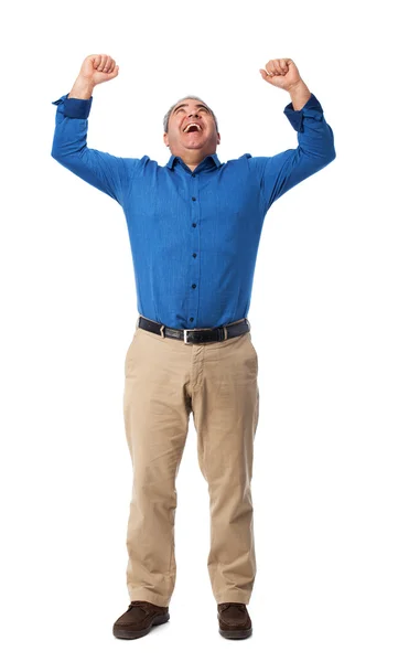 Hombre con gesto de celebración — Foto de Stock