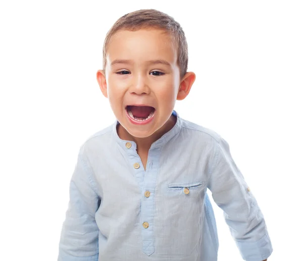 Menino com gesto de grito — Fotografia de Stock