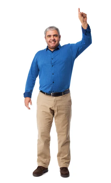 Man pointing up — Stock Photo, Image