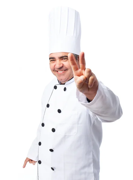 Cook man doing a number two — Stock Photo, Image