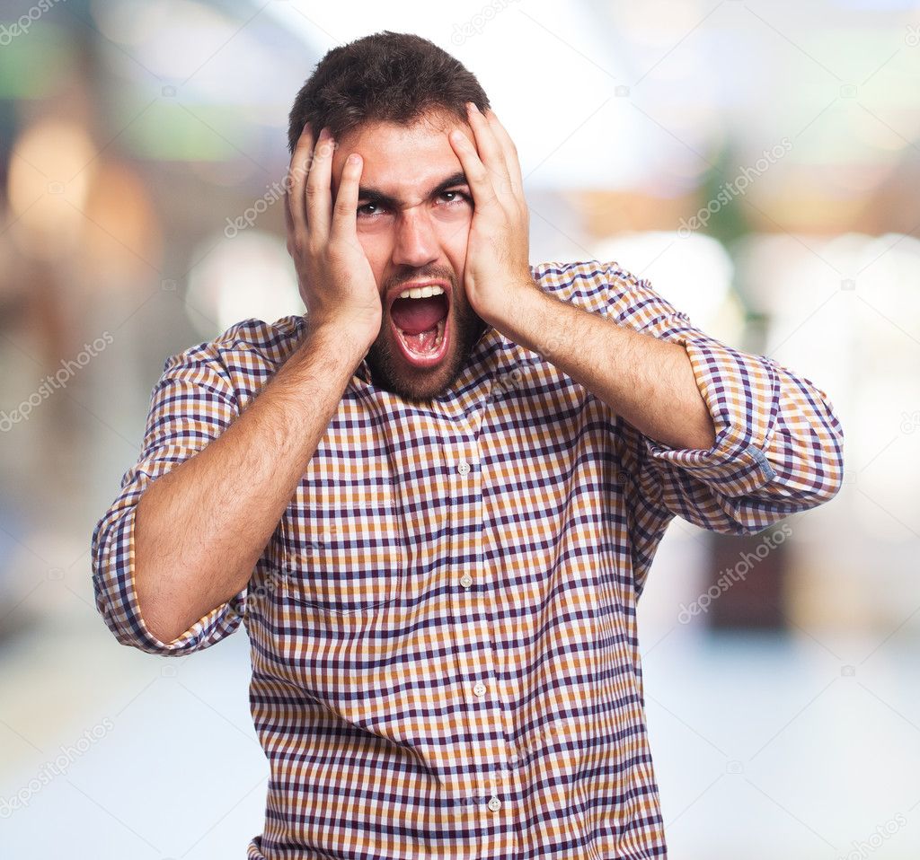 Portrait of  stressed man