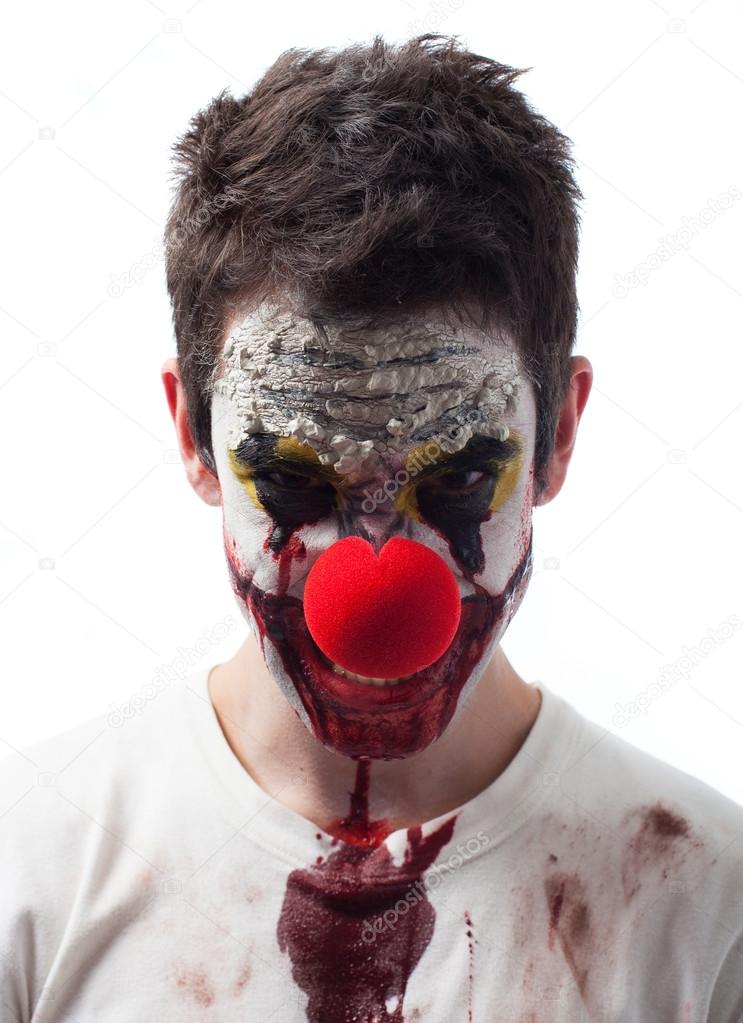 Portrait of an evil clown