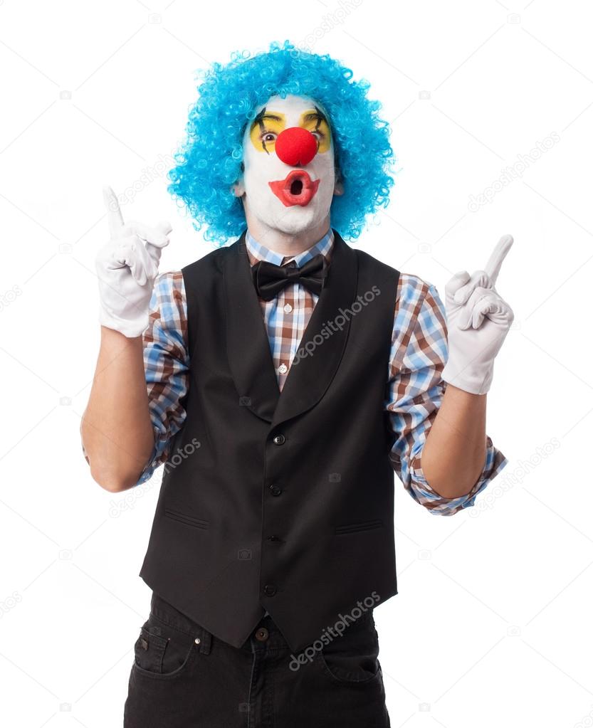 Portrait of a clown smiling