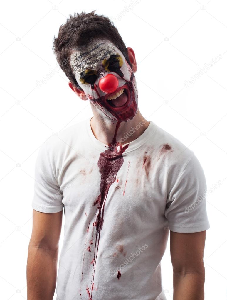 Portrait of an evil clown